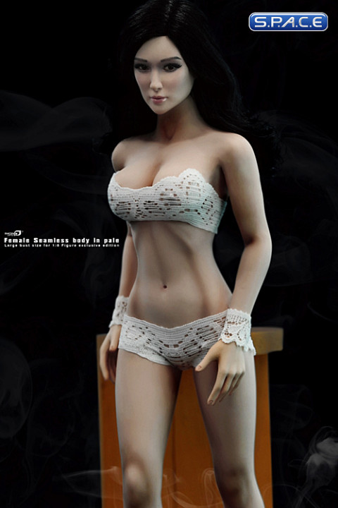 1/6 Scale Seamless Female pale Body - large breast / long black hair