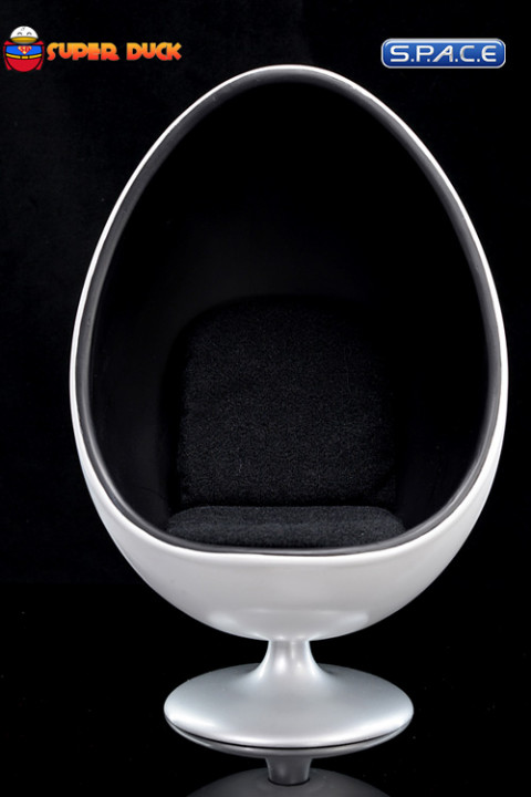 1/6 Scale Egg Chair - White/ Black (M-001-B)