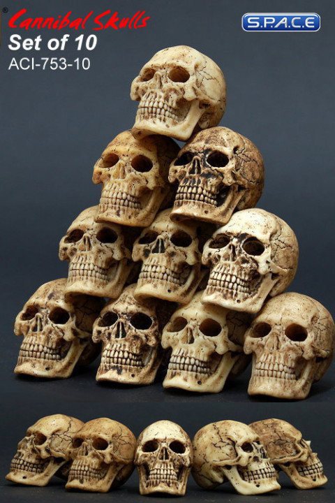 1/6 Scale Cannibal Skulls - Set of 10 (ACI-753)