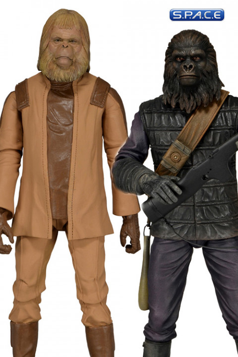 Set of 2: Dr. Zaius and Gorilla Soldier (Planet of the Apes Classic Series 1)