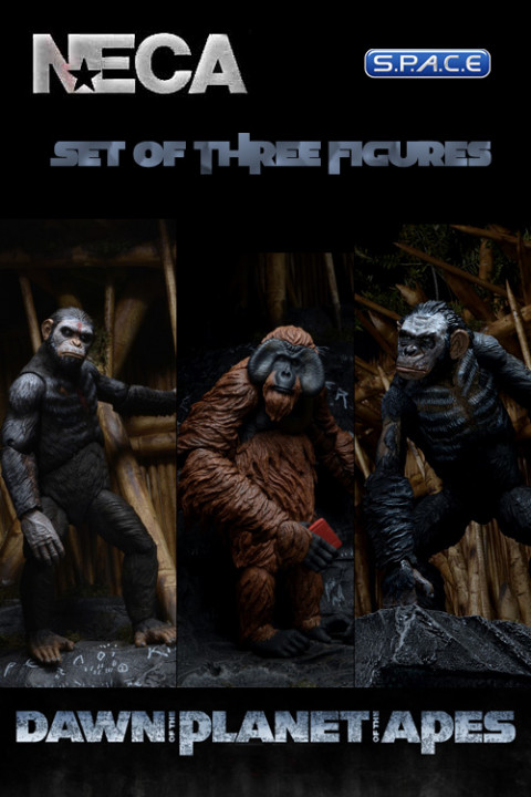 Complete Set of 3: Dawn of the Planet of the Apes Series 1