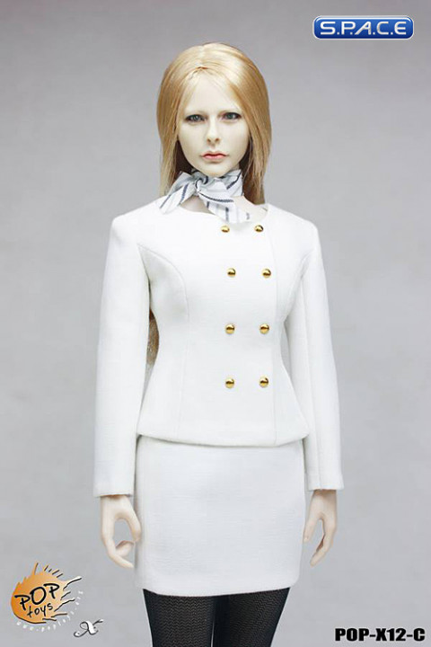 1/6 Scale Female Business Wear Suit Set C (white)