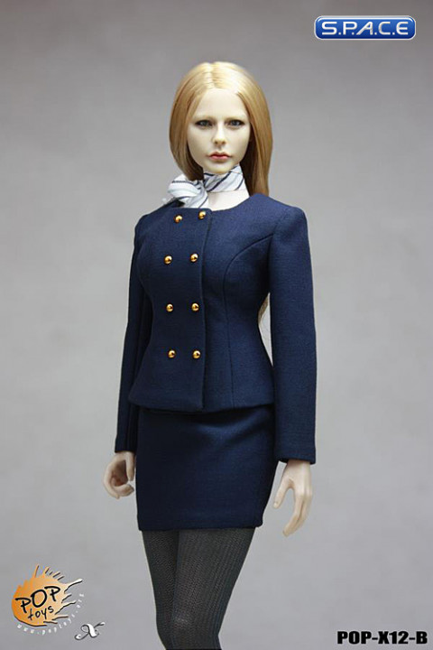 1/6 Scale Female Business Wear Suit Set B (blue)