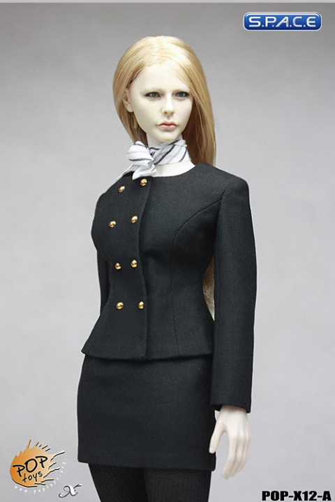 1/6 Scale Female Business Wear Suit Set A (black)