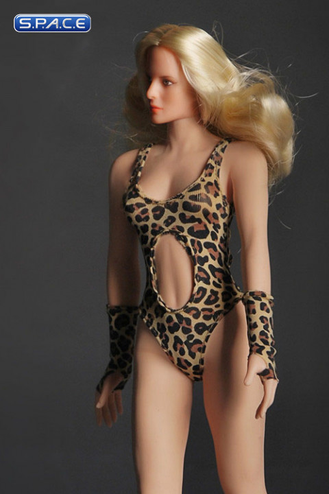 1/6 Scale Seamless Female tan Body - small breast / long blonde hair