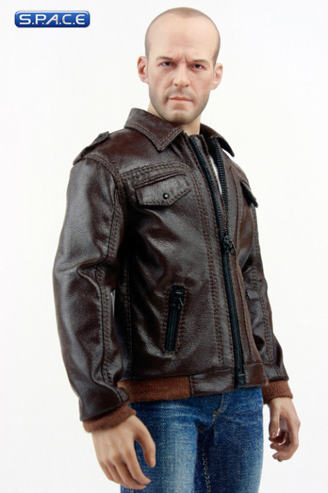 1/6 Scale Mens Locomotive Leather Dress Set with brown Jacket and Jeans