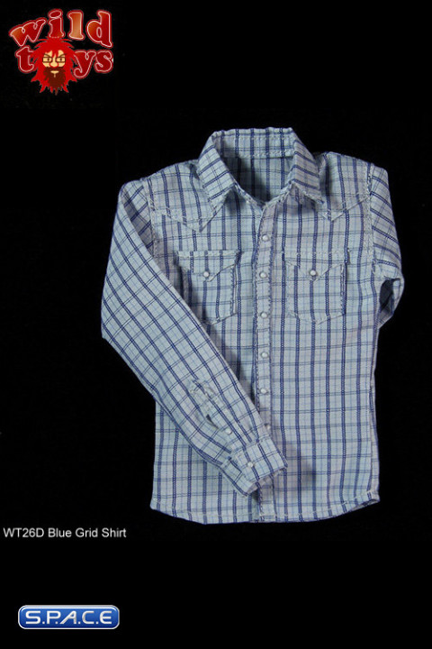 1/6 Scale Blue Grid Shirt