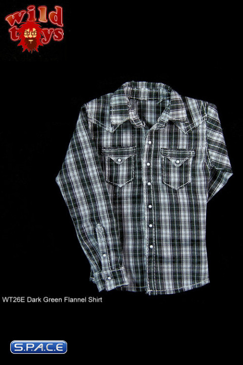 1/6 Scale Dark Green Flannel Shirt