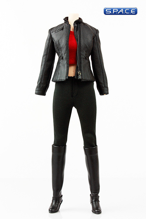1/6 Scale Modern Women Leather Dress Suit (black Jacket)