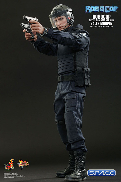 1/6 Scale battle-damaged RoboCop & Alex Murphy Movie Masterpiece Set (RoboCop)