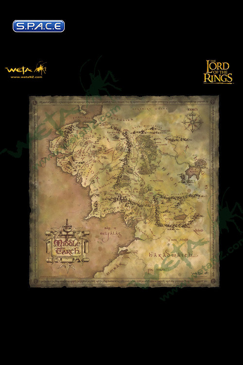 Parchment Map of Middle-Earth (Lord of the Rings)