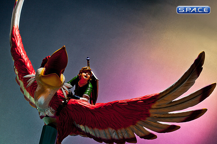 Link on Loftwing Statue (The Legend of Zelda: Skyward Sword)