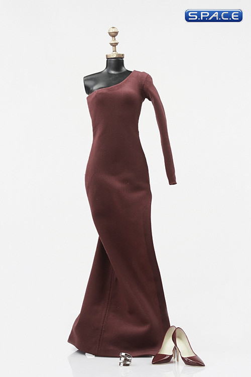 1/6 Scale side slit Evening Dress (red)
