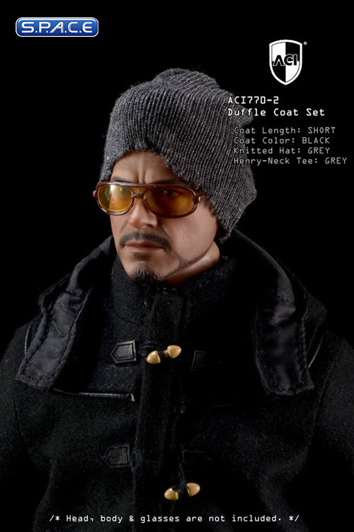 1/6 Scale black short Duffle Coat Set