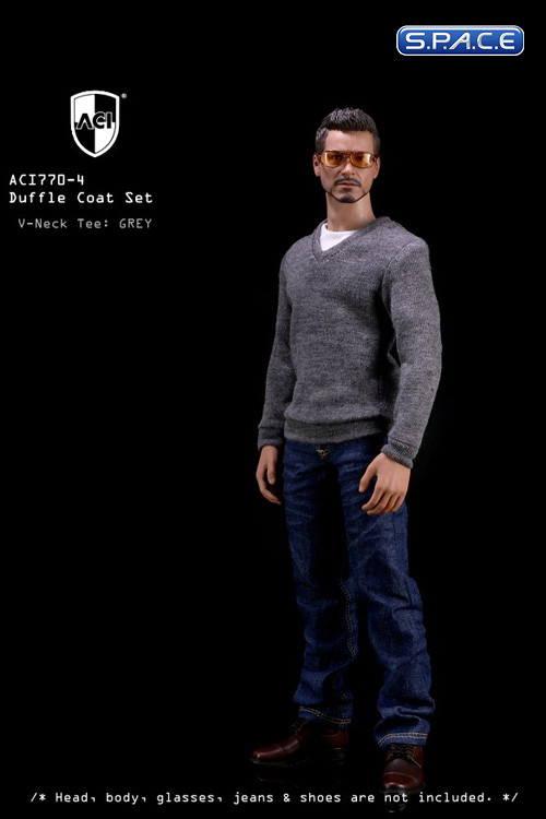 1/6 Scale black medium Duffle Coat Set