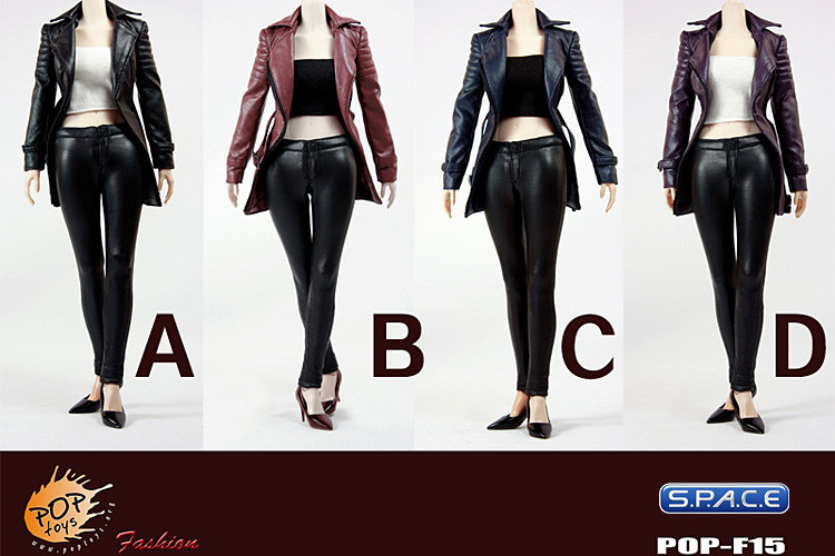 1/6 Scale Nikita Female Agents Leather Coat Set B