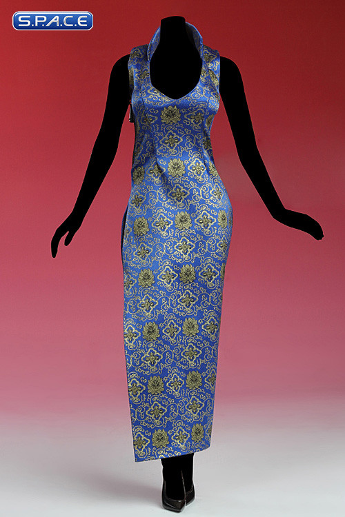 1/6 Scale Cheongsam Dress (blue)