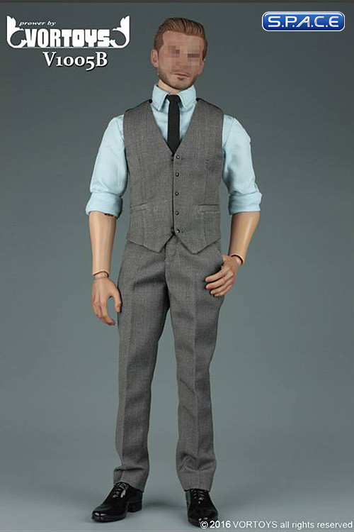 1/6 Scale grey Gentleman Suit 2.0 Set