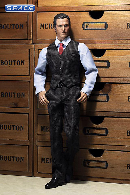 1/6 Scale Mens striped Suit Set (dark grey)
