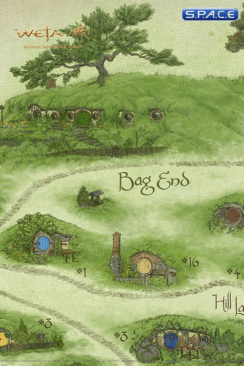 Map of Hobbiton Art Print (The Hobbit)