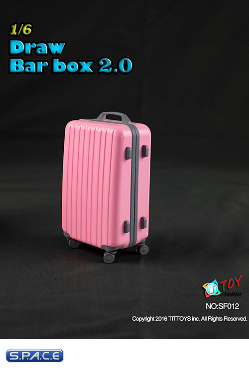 1/6 Scale pink Travel Trolley draw bar box 2.0