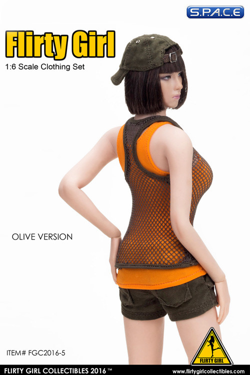 1/6 Scale olive Combat Short Fashion Clothing Set