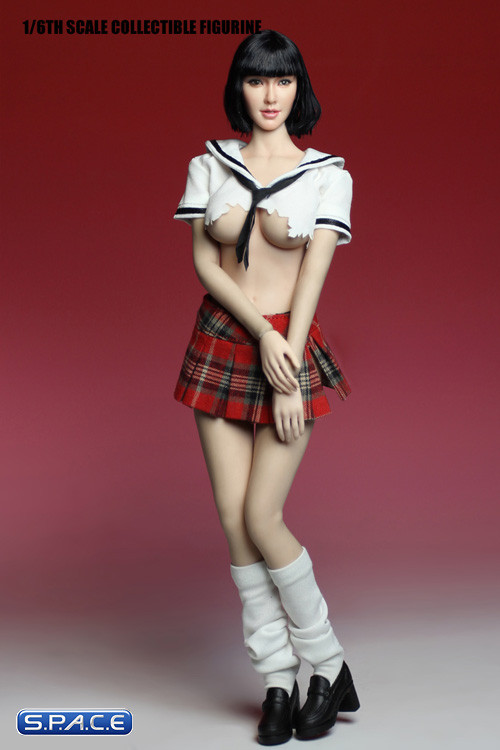 1/6 Scale Used Highshool Outfit white/red