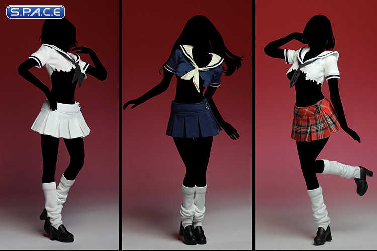 1/6 Scale Used Highshool Outfit white/red