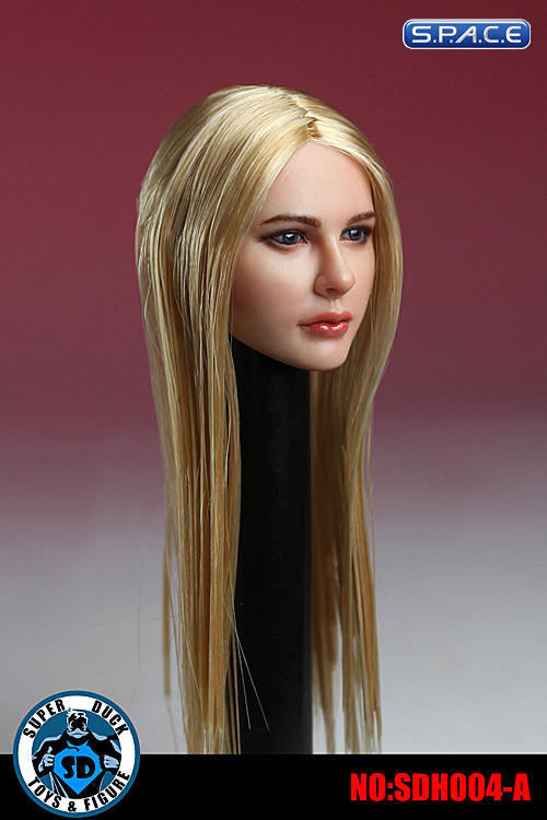 1/6 Scale Female Head Sculpt (glossy long blonde hair)