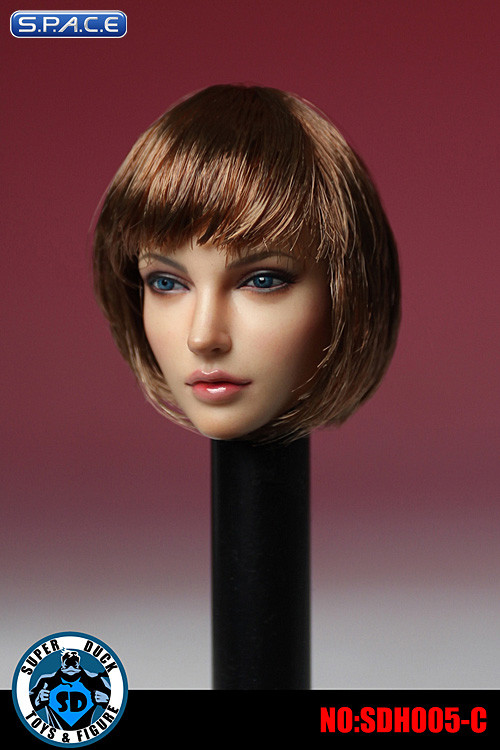 1/6 Scale Female Head Sculpt (brown short Hair)