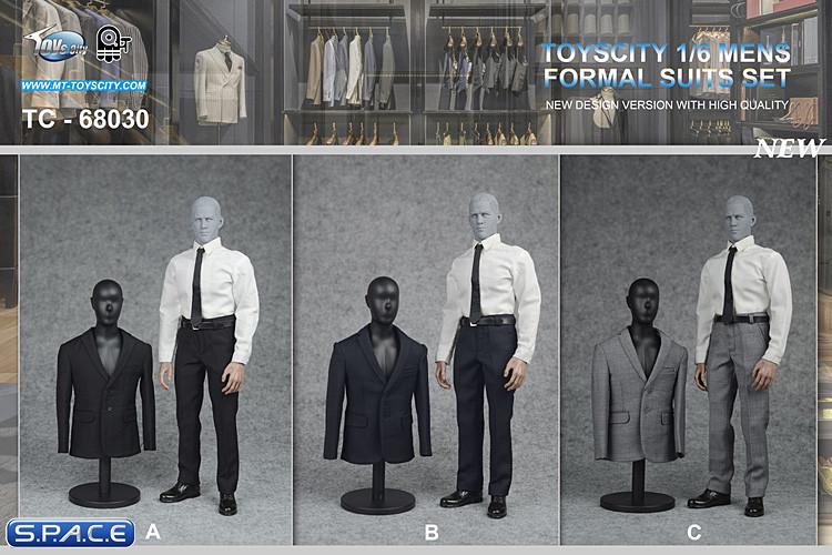 1/6 Scale Mens Suits Set navy blue