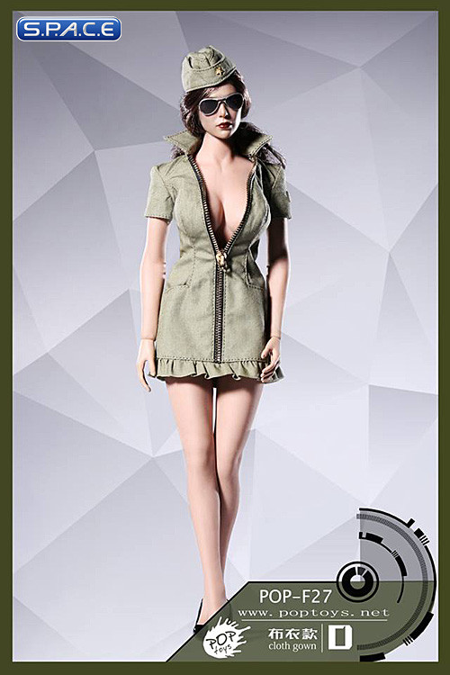 1/6 Scale Female Flight Outfit Set olive
