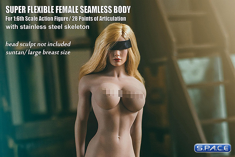1/6 Scale Seamless Female suntan Body removable feet / strong legs / large breast / headless