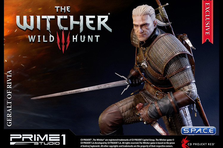 1/4 Scale Geralt of Rivia Exclusive Version Premium Masterline Statue (The Witcher 3: Wild Hunt)