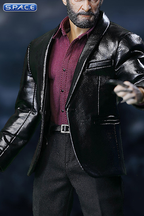 1/6 Scale black Leather Suit Set