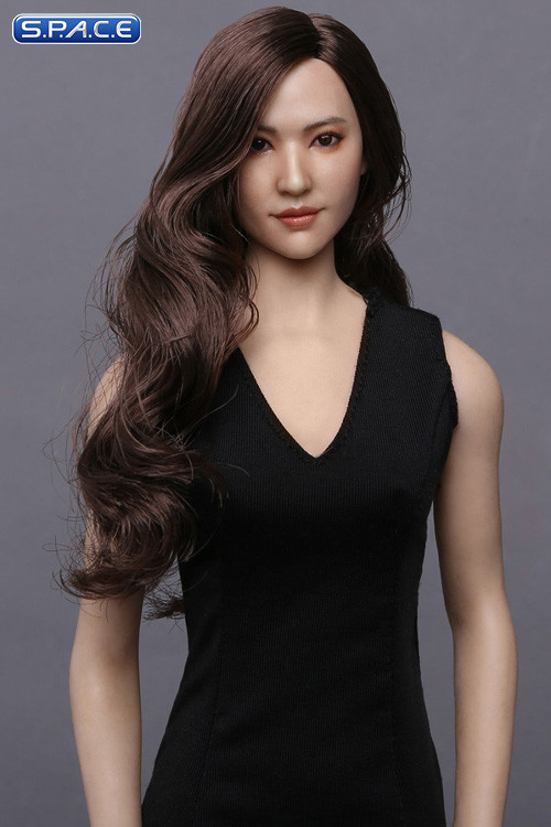 1/6 Scale Yuna Head Sculpt (long brunette hair)