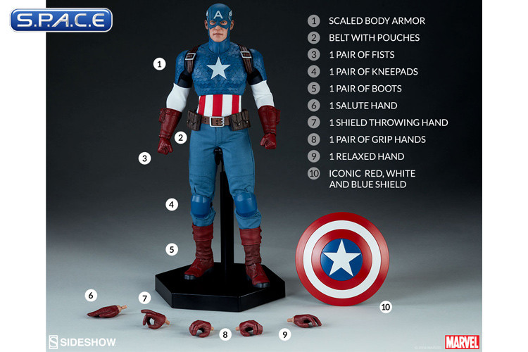 1/6 Scale Captain America (Marvel)