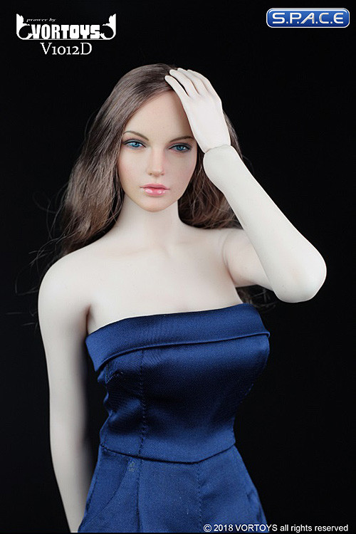 1/6 Scale blue Female conjoined Skirt with High Heels