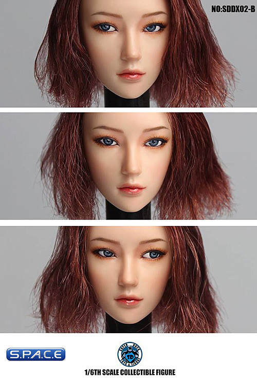 1/6 Scale Mika Head Sculpt (short chestnut Hair)
