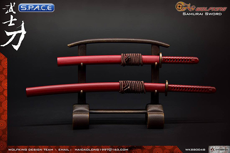 1/6 Scale red Samurai Sword Set