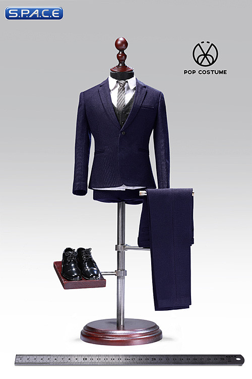 1/6 Scale blue exquisite three-piece Male Suit Set