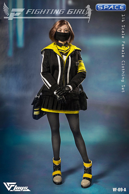 1/6 Scale Fighting Girl black Clothing Set