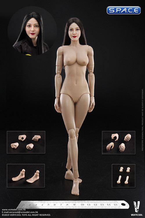 1/6 Scale Female Body with Asian Beauty Head (straight hair)