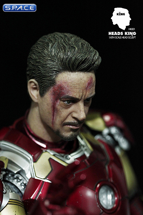 1/6 Scale battle damaged Tony Head Sculpt