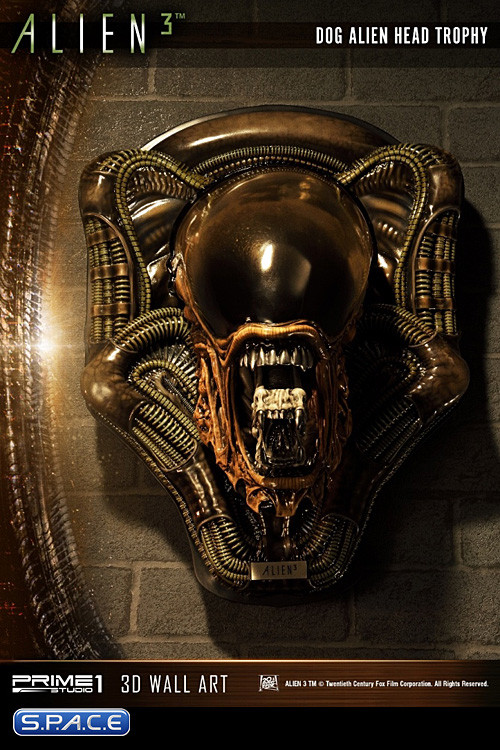 Dog Alien Head Trophy 3D Wall Art - Open Mouth Version (Alien 3)