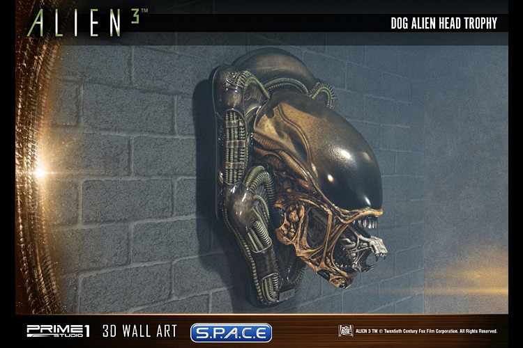 Dog Alien Head Trophy 3D Wall Art - Open Mouth Version (Alien 3)
