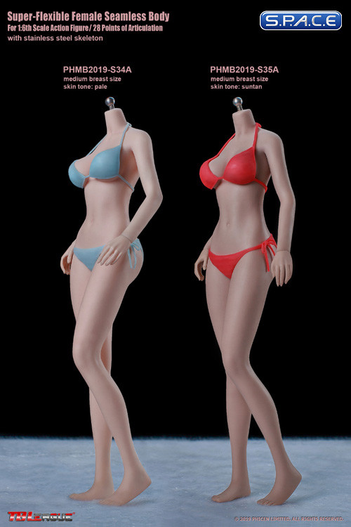 1/6 Scale female super-flexible seamless pale Body with medium breast / headless