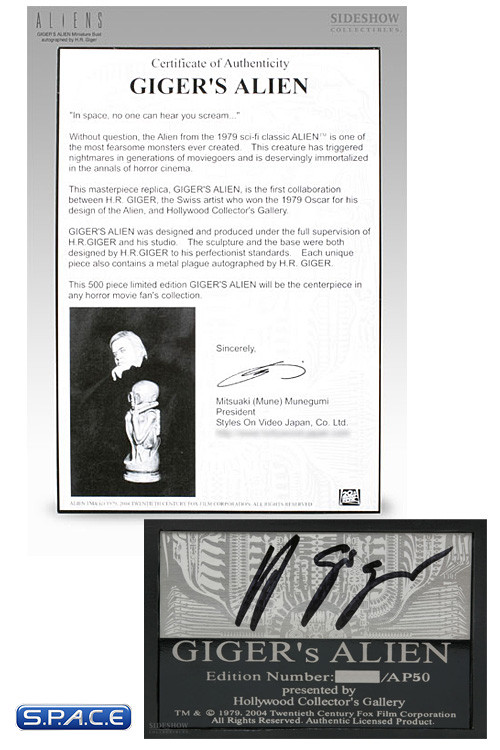 1/4 Scale Gigers Alien Head Replica (Alien)