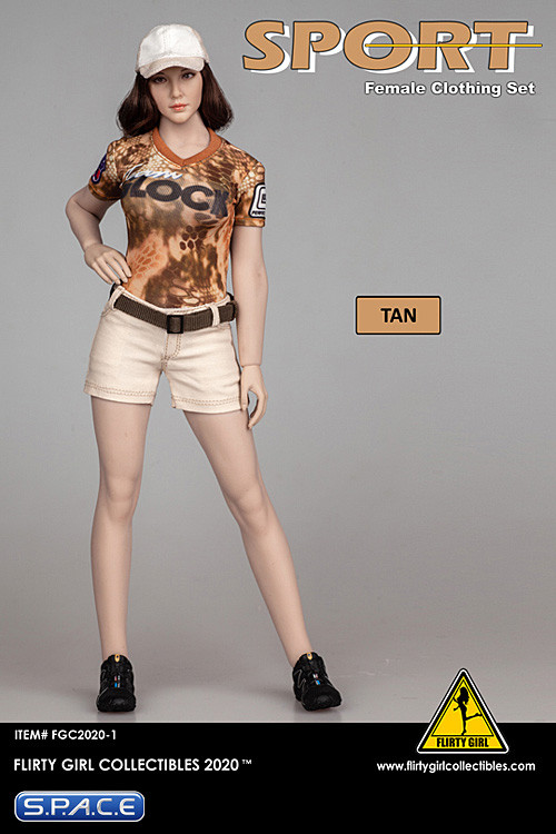 1/6 Scale Female Clothing Set with shorts (tan) S.P.A.C.E space