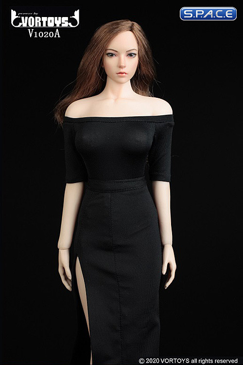 1/6 Scale shoulder-free body with pencil skirt (black)
